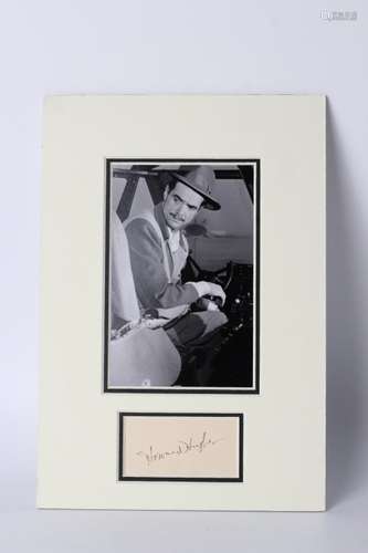 Howard Hughes Signed Display,  Attribution