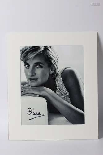 Diana Signed Photo Mounted,  Attribution