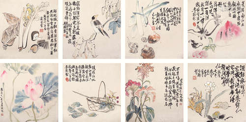 李鱓 古代 花卉 纸本册页