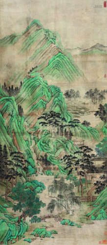 佚名 古代 青绿山水 纸本立轴