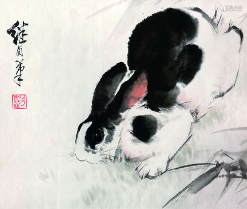 刘继卣 近现代 兔子 纸本镜心