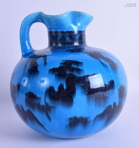 A 19TH CENTURY MINTON PERSIAN BLUE POTTERY JUG possibly designed by Dr Christopher Dresser,