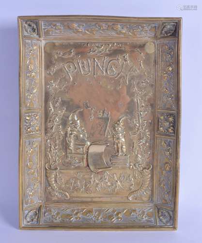 A VICTORIAN NOVELTY PUNCH ADVERTISING TRAY decorated with a central scene flanked by flowers. 20