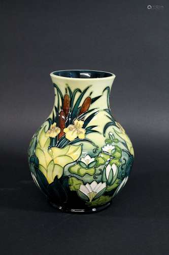 MOORCROFT VASE - LAMIA a boxed modern Moorcroft vase in the Lamia design, designed by Rachel Bishop.