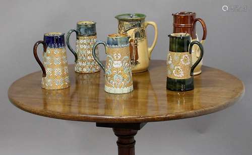 COLLECTION OF DOULTON AND ROYAL DOULTON STONEWARE JUGS, to include Slaters Patent, hunting, Night