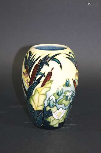 MOORCROFT VASE - LAMIA a boxed modern Moorcroft vase in the Lamia design, designed by Rachel Bishop.