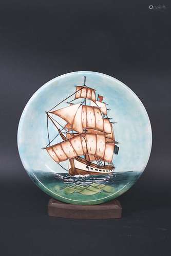 LARGE MOORCROFT CHARGER - H.M.S SIRIUS a large limited edition modern Moorcroft charger in the H.M.S