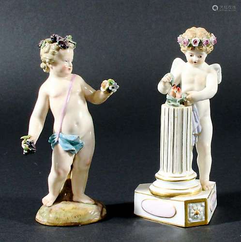 JE LES UNIS, a Meissen figure after Michel Victor Acier, blue crossed sword mark, incised F1, height