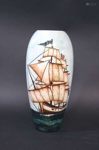 LARGE MOORCROFT VASE - H.M.S SIRIUS a large modern limited edition Moorcroft vase in the H.M.S