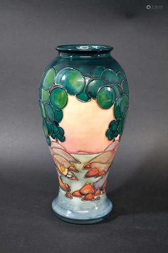 LARGE MOORCROFT VASE - MAMOURA a large modern Moorcroft vase in the Mamoura design, designed by