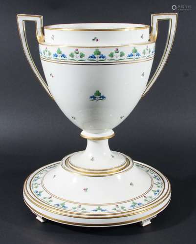 VIENNA PORCELAIN PART DESSERT SERVICE, 19th century, a central fruiting vine sprig and scattered