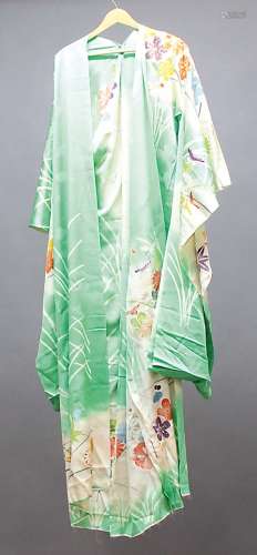 COLLECTION OF SIX JAPANESE KIMONOS, 20th century, embroidered and printed in various designs