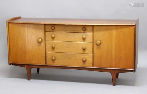 1960'S TEAK SIDEBOARD - YOUNGER a large Younger Volnay teak sideboard with four central drawers