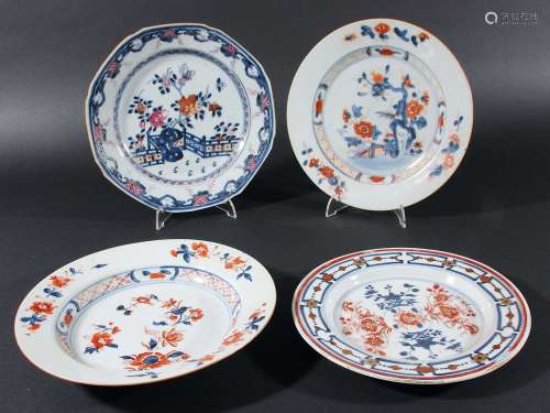 COLLECTION OF CHINESE EXPORT PLATES, mainly later 18th century, to include blue and white and