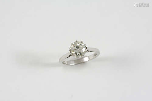 A DIAMOND SOLITAIRE RING the brilliant-cut diamond weighs approximately 1.20 carats and is set in