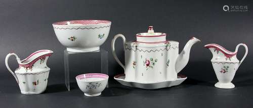 COLLECTION OF NEWHALL TEA WARES, including a part tea set in pattern 173 comprising a teapot,