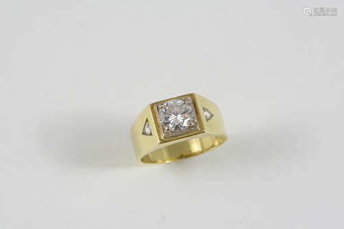 A DIAMOND SOLITAIRE RING the brilliant-cut diamond weighs approximately 1.25 carats and is set