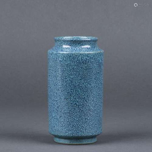 A ROBIN'S-EGG GLAZED JAR, QING DYNASTY, QIANLONG PERIOD