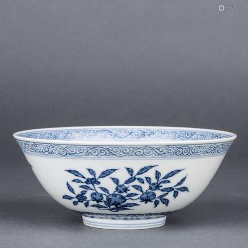 A BLUE AND WHITE PORCELAIN DISH, QING DYNASTY, DAOGUANG PERIOD