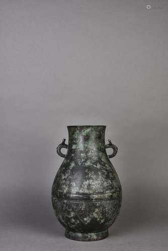 A XIZHOU STYLE BRONZE VASE, 19TH CENTURY