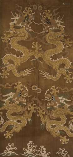 A 'DRAGON' EMBROIDERY, MID QING DYNASTY