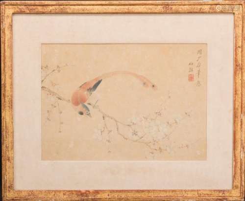 A FRAMED CHINESE PAINTING
