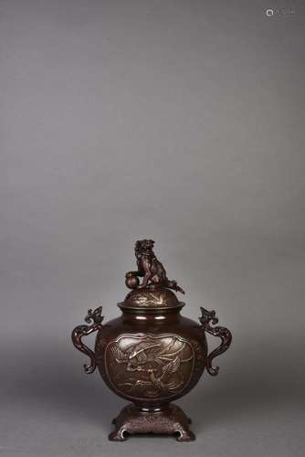 A BRONZE CENSER AND COVER, MINGZHI PERIOD