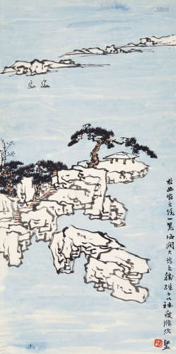 俞剑华（1895～1979） 松江帆影 镜心 设色纸本