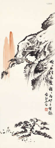 俞剑华（1895～1979） 松山行旅图 镜心 设色纸本
