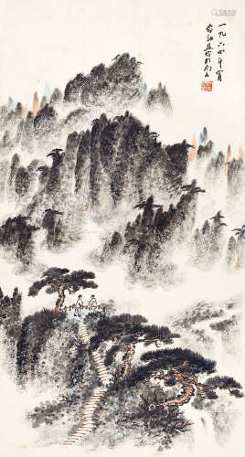 俞剑华（1895～1979） 松山远眺 镜心 设色纸本