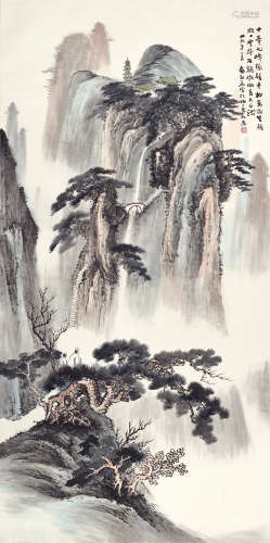 俞剑华（1895～1979） 云梯白龙 立轴 设色纸本