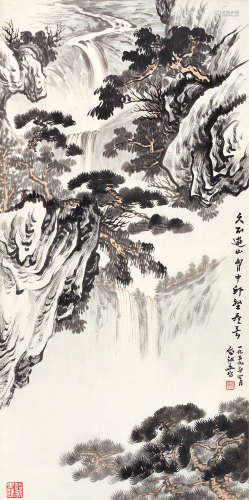 俞剑华（1895～1979） 松泉图 镜心 设色纸本