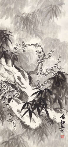 俞剑华（1895～1979） 竹梅图 镜心 水墨纸本