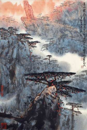 秦剑铭（b.1942） 黄山曙色 立轴 设色纸本