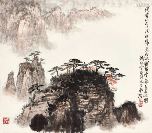 钱松嵒（1899～1985） 黄山云海 立轴 设色纸本
