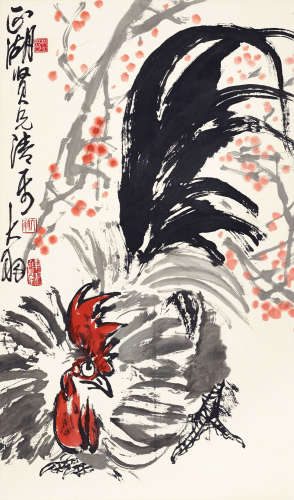 陈大羽（1912～2001） 雄鸡 镜心 设色纸本