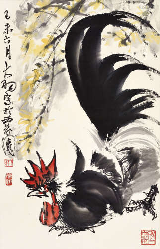 陈大羽（1912～2001） 迎春 立轴 设色纸本