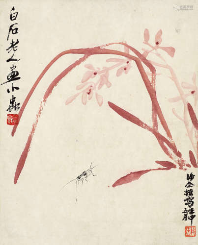 齐白石（1864～1957）  萧俊贤（1865～1949） 秋趣 镜心 设色纸本