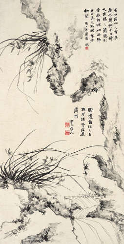 李瑞清（1867～1920） 兰石图 镜心 水墨纸本