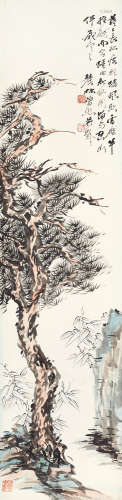 曾熙（1861～1930） 寿松图 立轴 设色纸本