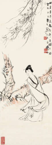 吕凤子（1886～1959） 东坡诗意图 立轴 设色纸本