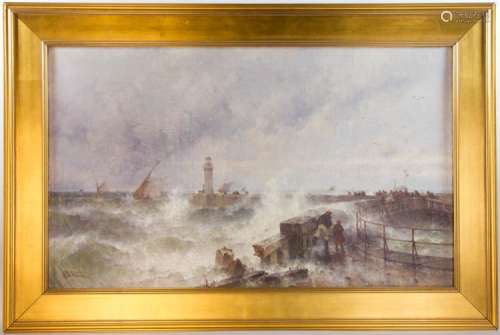 Theodore Weber, Large Seascape, Oil on Canvas