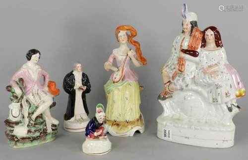 Five 19th C. Staffordshire Figures