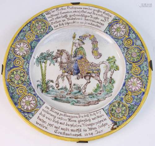 German Glazed Pottery Charger