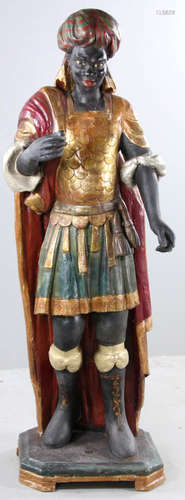 19th C. Blackamoor Standing Wood Figure