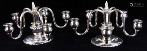 Pair of Jensen-style Sterling Candelabra