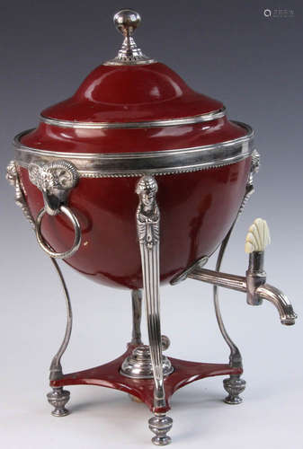 19th C. English Silverplate Hot Water Urn