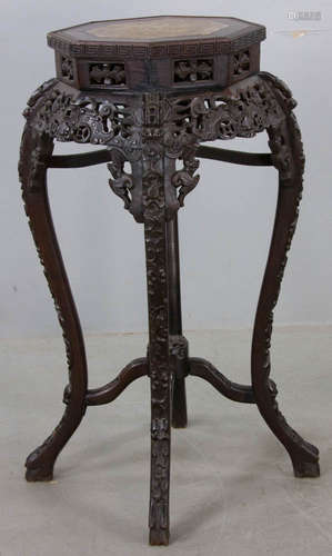 19th C. Marble-top Rosewood Stand