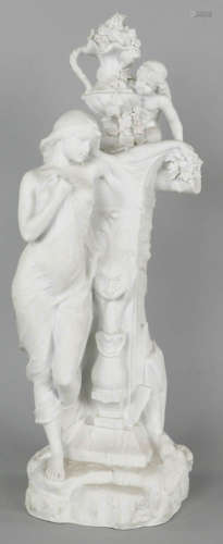19th C. French Bisque Female with Cupid