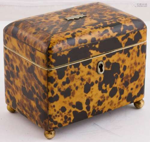 Fine Early 19th C. Tortoise Shell Tea Caddy